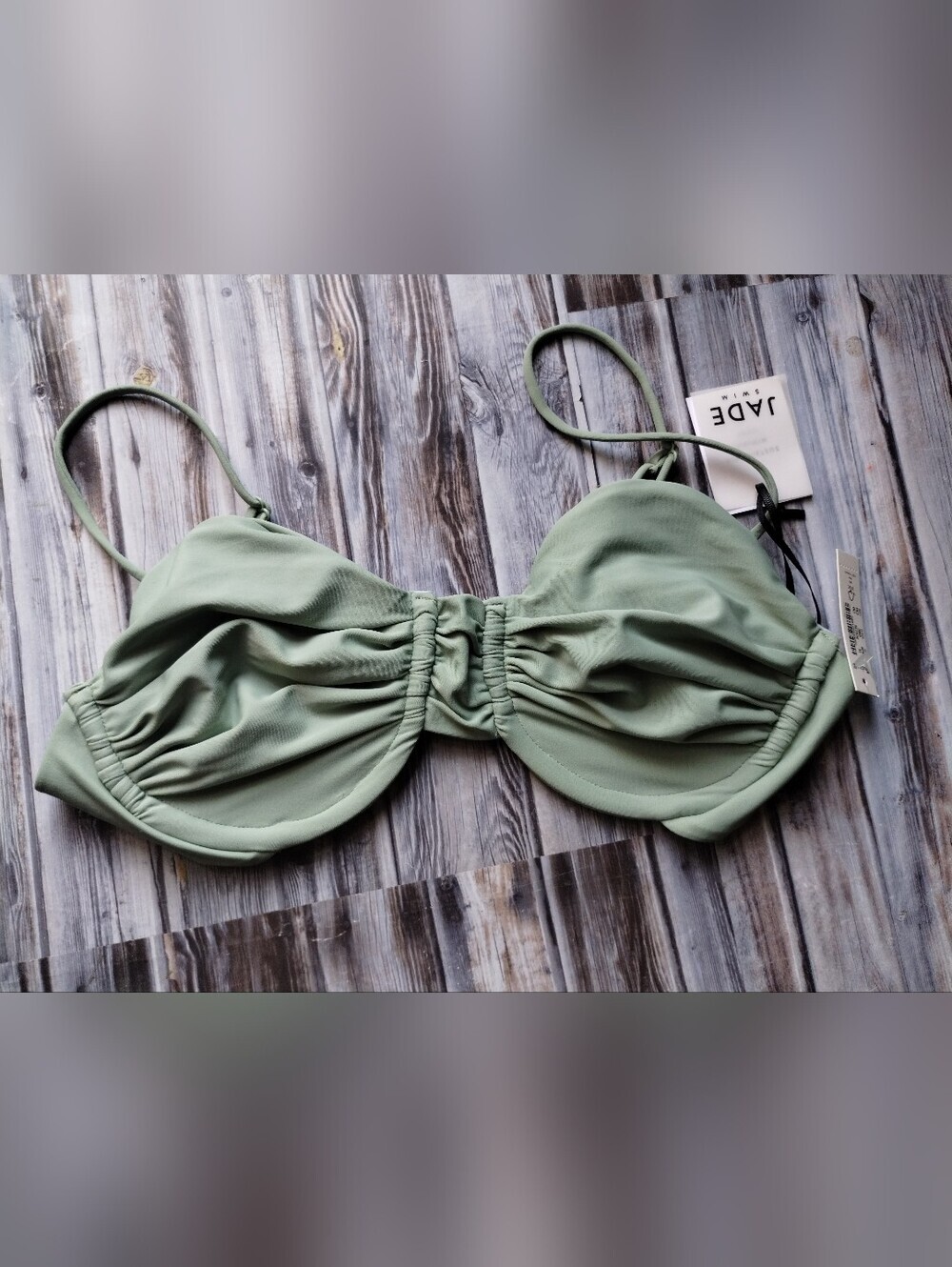 Jade Sage Green Ruched Swim Top